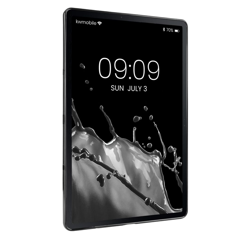 kwmobile Schutzhülle kompatibel mit Samsung Galaxy Tab S8+ Plus / Galaxy Tab S7+ Plus - Hülle Silikon - Tablet Cover Case Hochglanz Schwarz