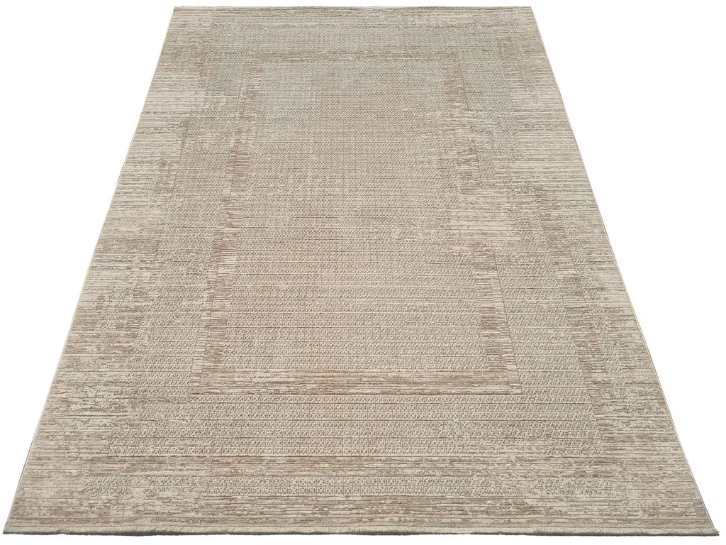 Grand tapis de salon DALAN 160x230 cm crème au tissage plat robuste