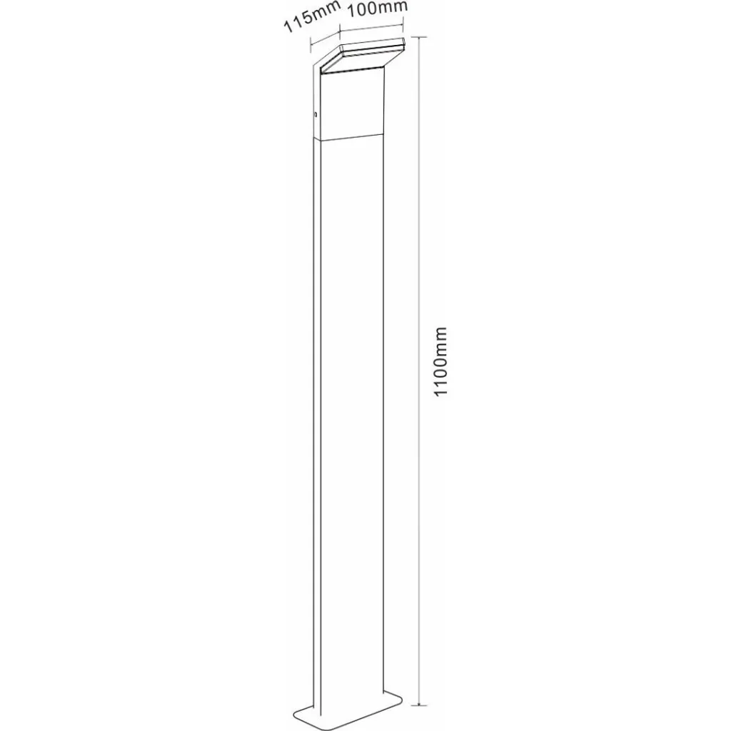 Borne LED Extérieure 9W IP54 Hauteur 110cm Éclairage Blanc 4000K - 3