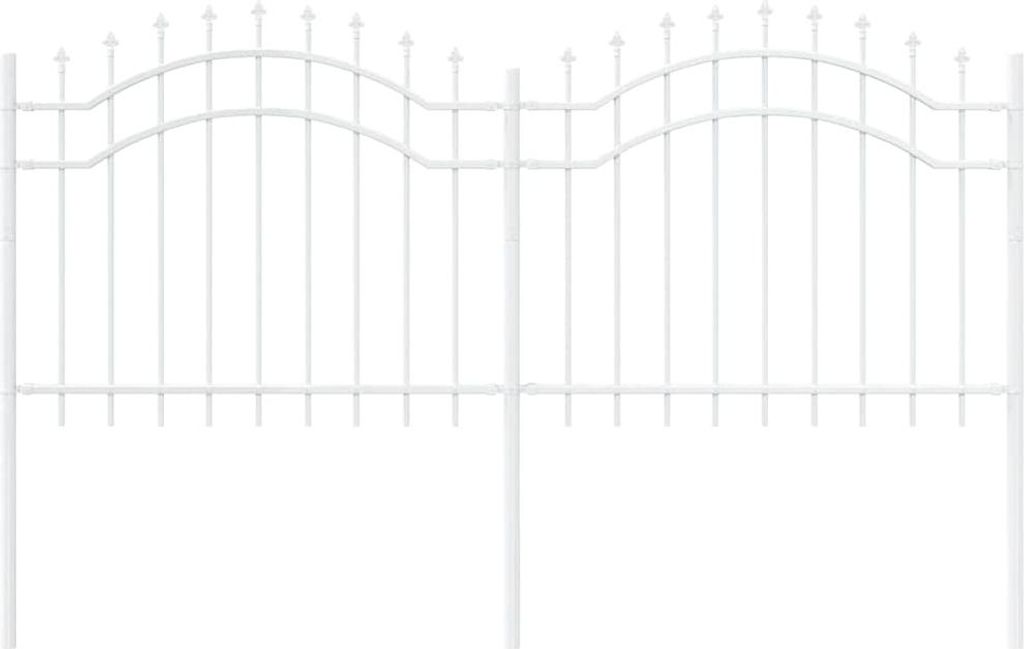 Gartenzaun Woerden Weiß 240 x 140 cm Pulverbeschichteter Stahl