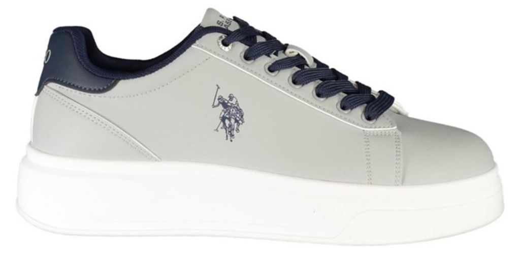 Grauer Herren-Sportschuh mit Kontrastdetails und Keilabsatz 4 cm