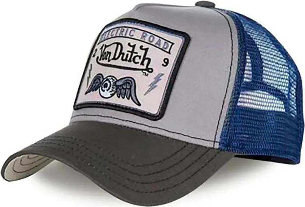 Casquette Trucker Von Dutch SQUARE3B Grise - Accessoire de Mode Vintage