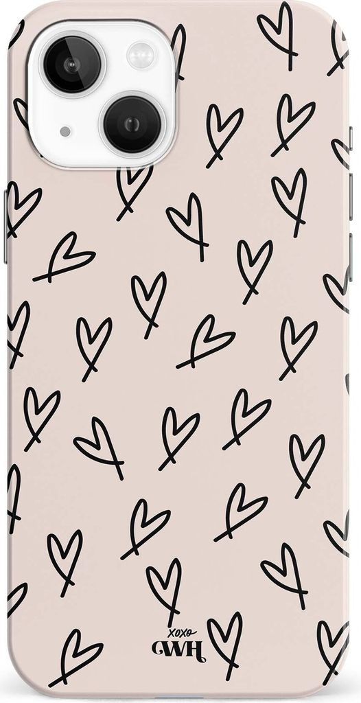 WH All Yours - Double Layer - Hülle passend für iPhone 15 - Beige - Schwarz