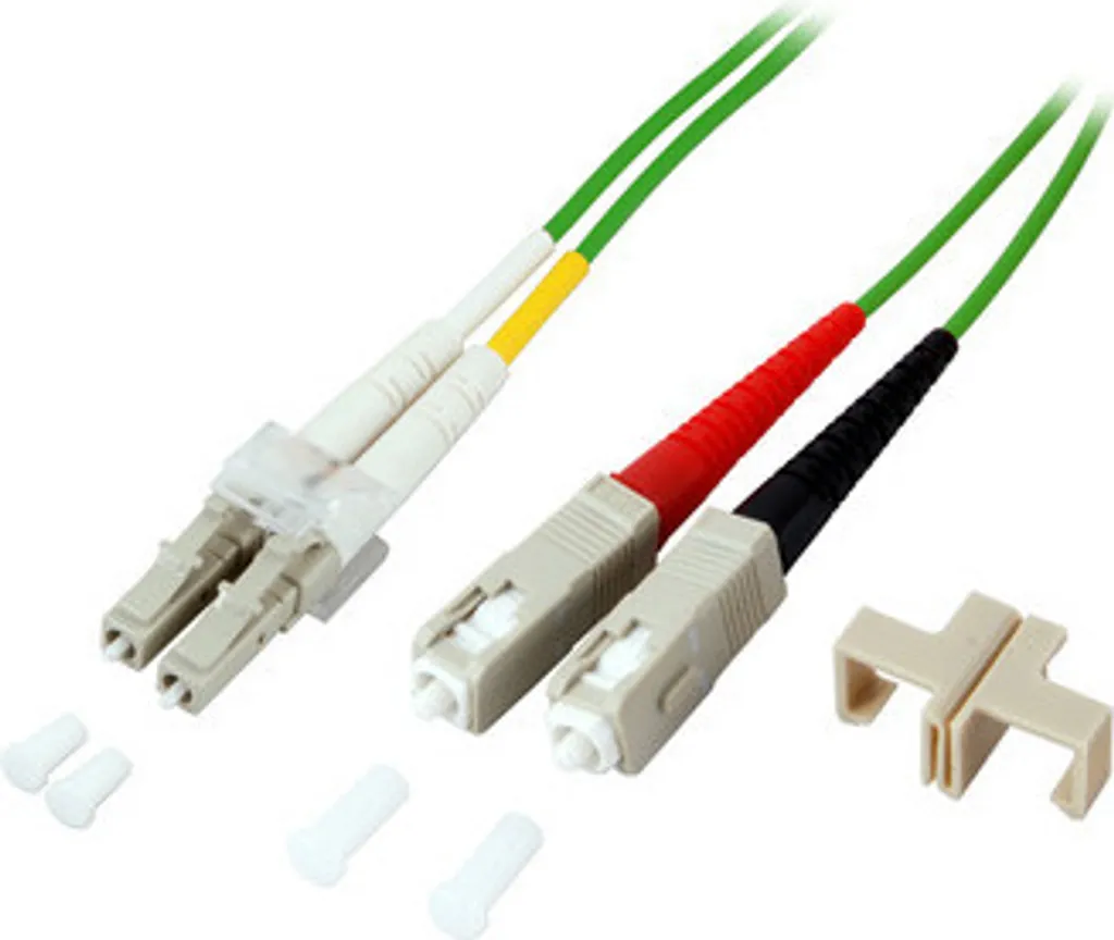 Cordon Fibre Optique LC vers SC 15m OM5 pour Réseaux Haut Débit 100G LSZH