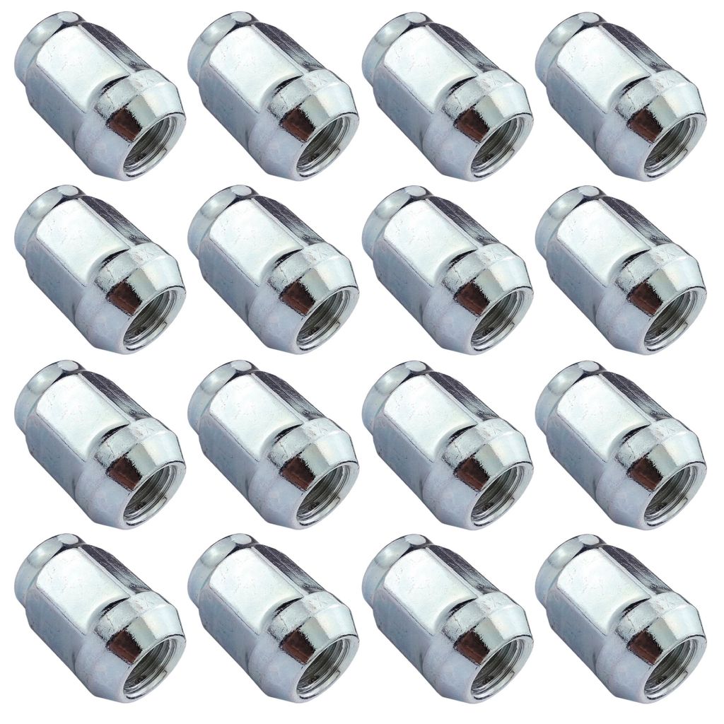 16x Carbonado Radmutter 1/2" 20 UNF geschlossen Zink für Alufelgen SW 19