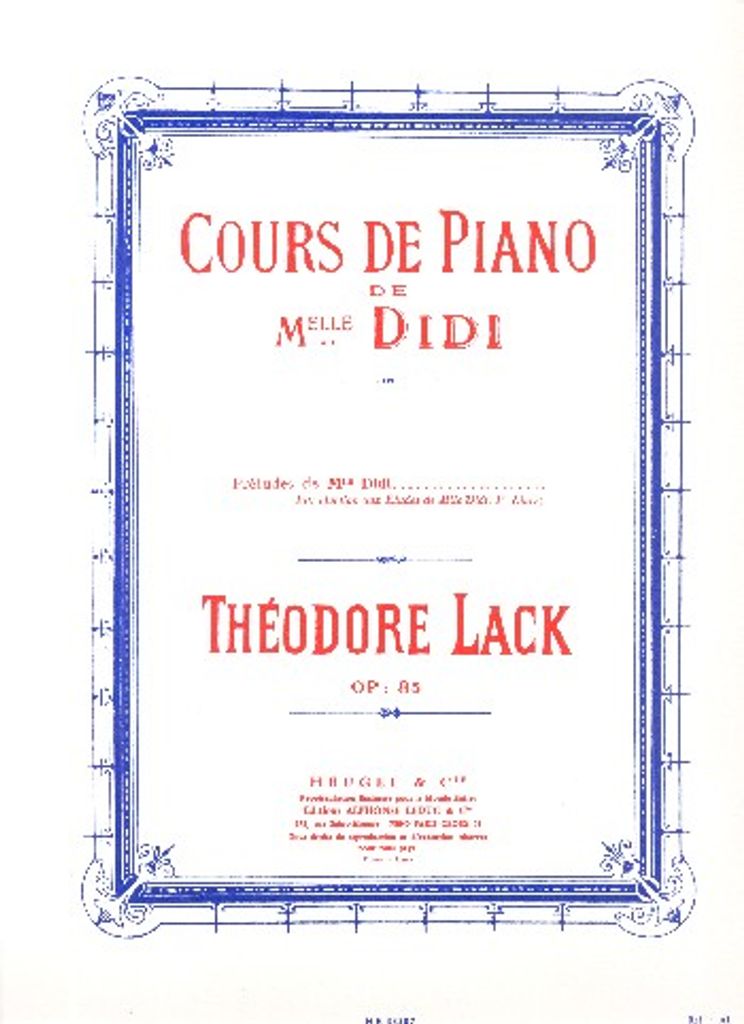 Cours de piano - préludes de Mllle. Didi op.85