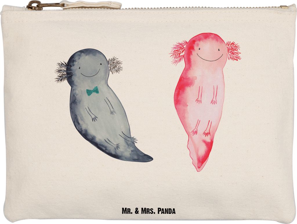 Mr. & Mrs. Panda Federtasche Axolotl Freundin Grösse XL Große - Weiß - Geschenk, Schlampermäppchen, Liebe, Kosmetiktasche, Kulturtasche, Etui, ...