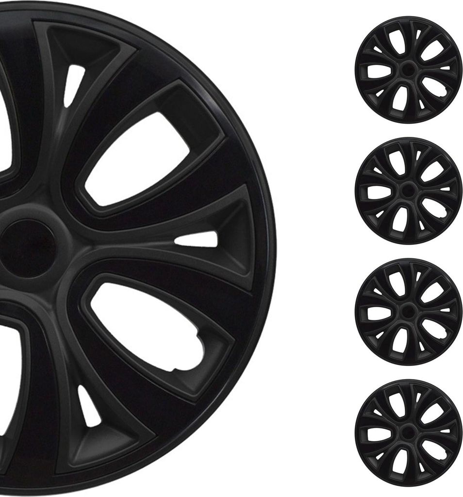 Radkappen 15 zoll Matt Schwarz & Schwarz 4tlg satz