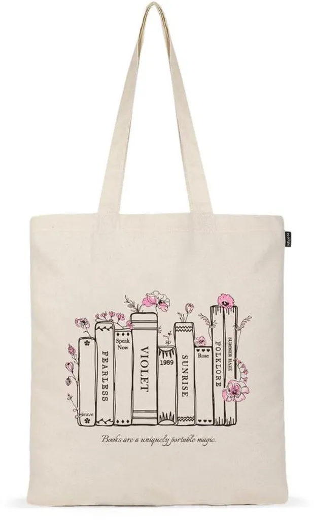 Sac en coton avec rabat coloris rose - Modèle souple et résistant 30cm