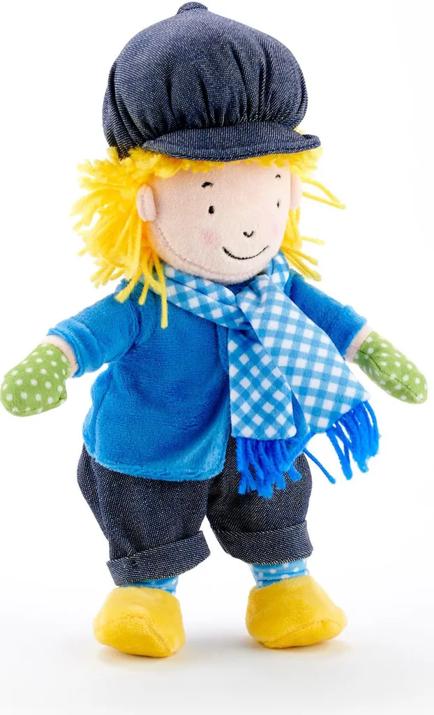 Cadeau Enfant Peluche Teun Hiver 30 cm - Compagnon de Jeu Bleu Doux