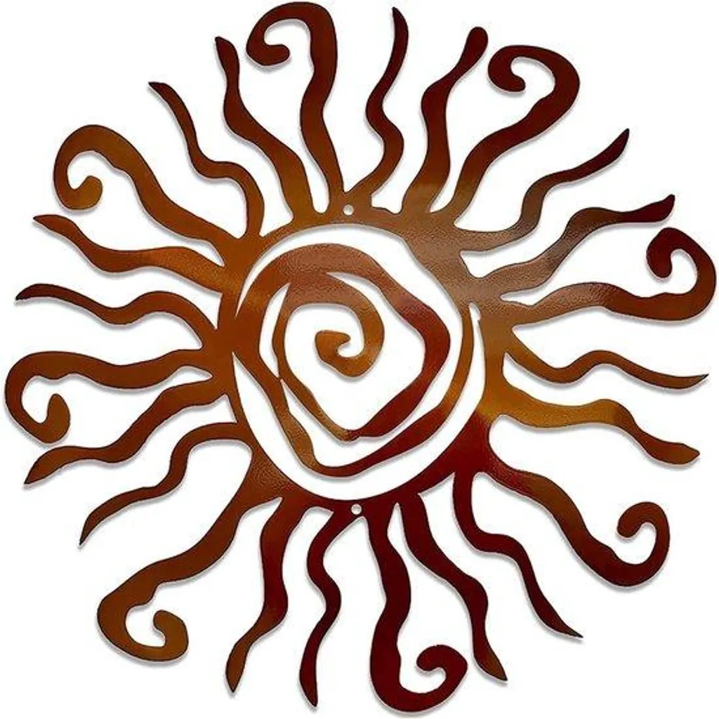 Décoration murale soleil en métal 30cm pour salon et jardin extérieur