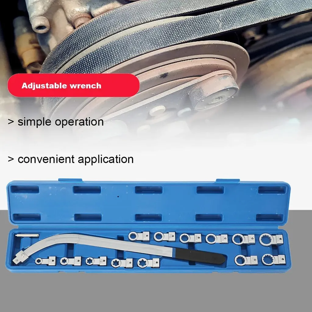 Clé pour courroie trapézoïdale crantée avec adaptateur E-Torx E10-E18 Cr-V
