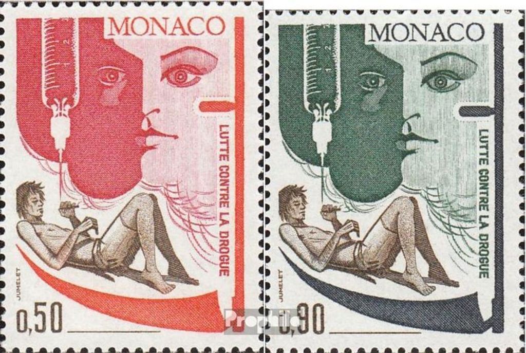 Briefmarken Monaco 1972 Mi 1049-1050 (kompl.Ausg.) gestempelt Drogen