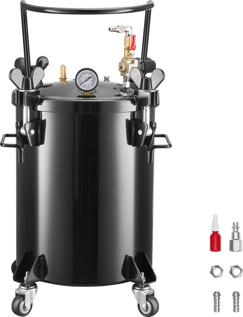 SucceBuy Druckbehälter für Sprühfarbe, 30 L Stahlbehälter mit 2 Anschlüssen (EU/AU) für Heimprojekte, kreative Arbeiten und Kunstgestaltung, ...
