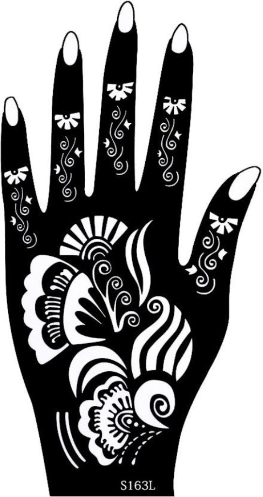 Henna Tattoo Schablone für die Linke Hand