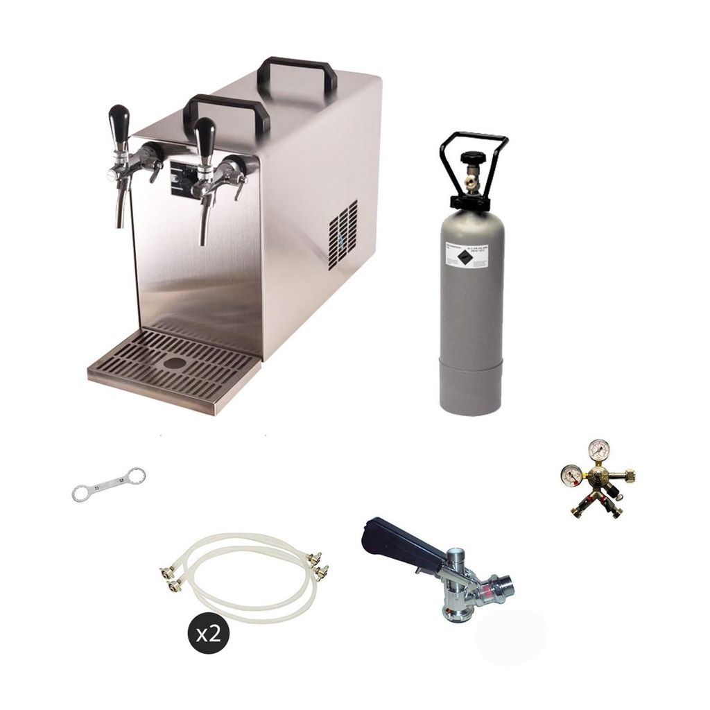 Bierzapfanlage Komplettset STREAM 50, 2-Leitungs Trockenkühler, 55 l/h, 5L Adapter