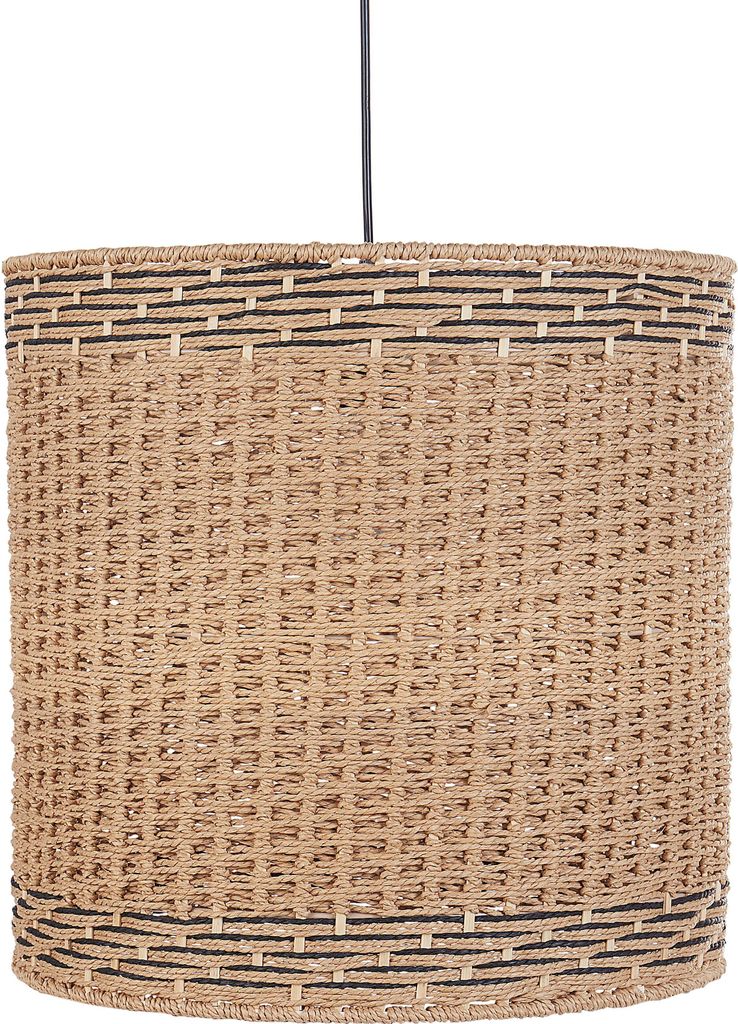 BELIANI Hängelampe Naturfarben aus Papierseil Trommelform Boho Stil Modern Hängeleuchte für Esstisch Esszimmer Wohnzimmer Schlafzimmer