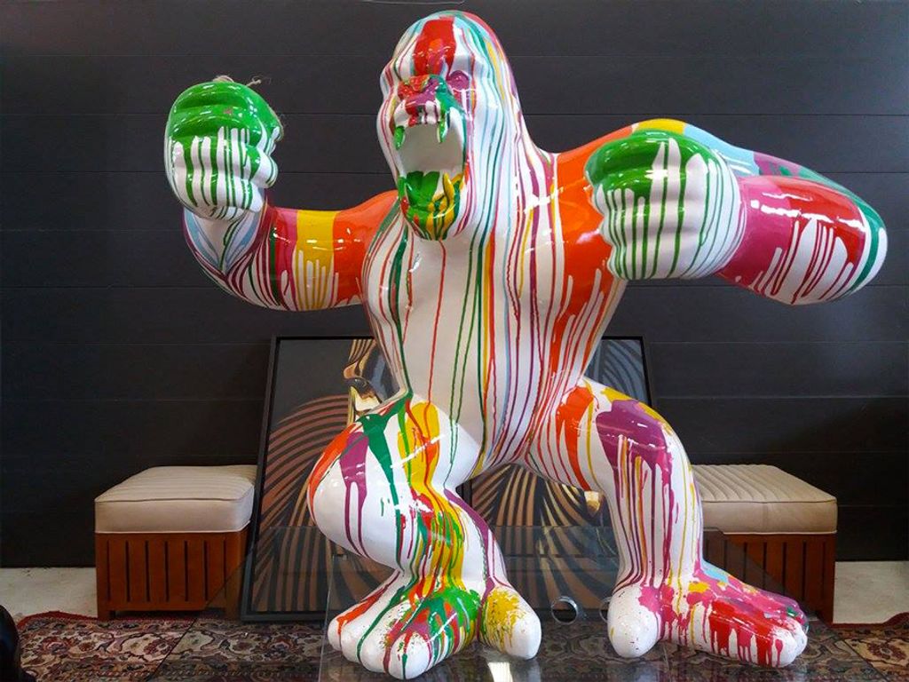 Designer Figur Statue Moderne Figuren Statuen Dekoration Deko Gorilla Garten Neu