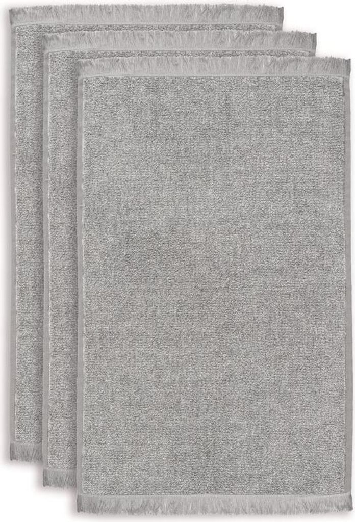 vtwonen Gästetuch Groove Anthracite 30x50 Set a 3 Stk grau Produktbild 