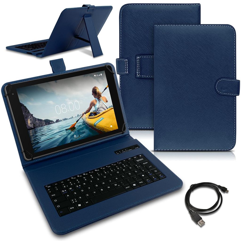 Tablet Hülle für Tabwee T90 / W90 Keyboard Schutz Hülle Bluetooth QWERTZ CoverFarben:Blau