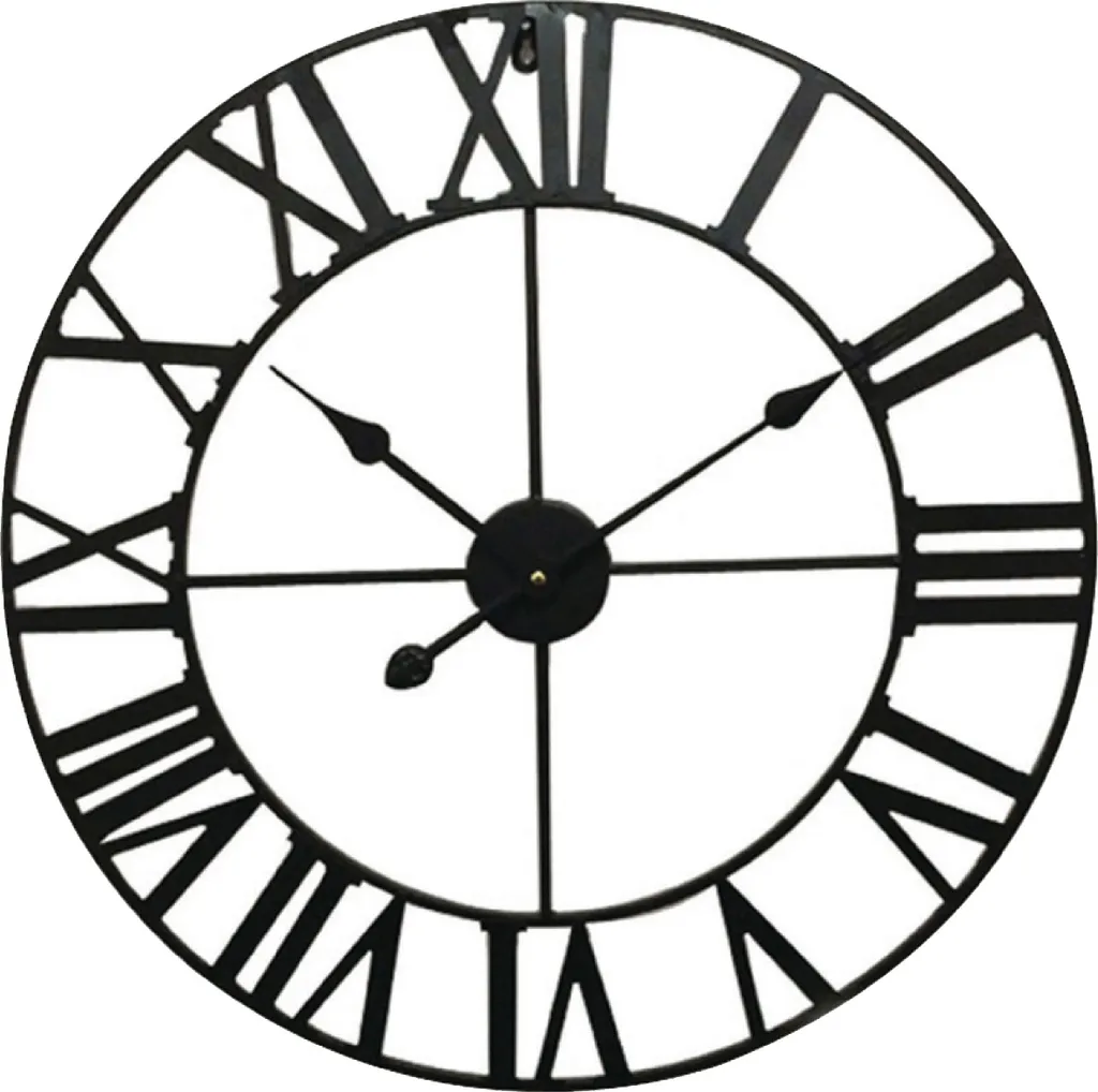 Orologio Muro 60 cm Nero Moderno Design Minimal Quarzo Silenzioso