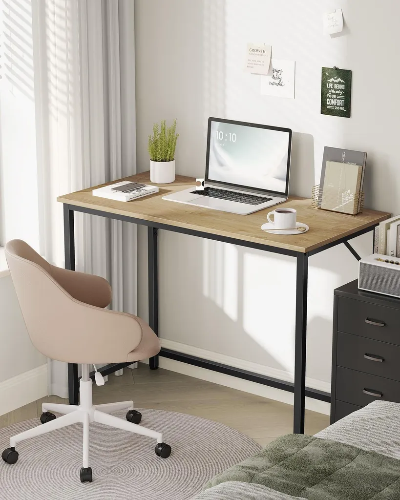 Bureau avec structure métallique moderne - Modèle Loft Industriel - Noir - 2