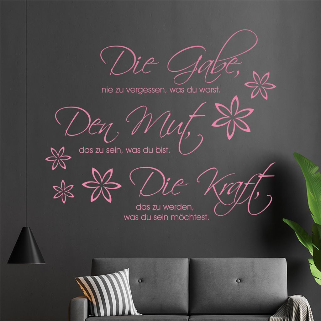 Die Gabe nie zu ... Wandtattoo in 6 Größen - Wandaufkleber Wall Sticker - Dekoration, Küche, Wohnzimmer, Schlafzimmer, Badezimmer