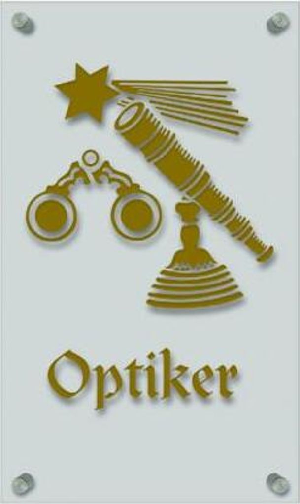 Zunftschild Handwerkerschild - Optiker - beschriftet auf edler Acryl-Kunststoff-Platte – 309428 Color - gold