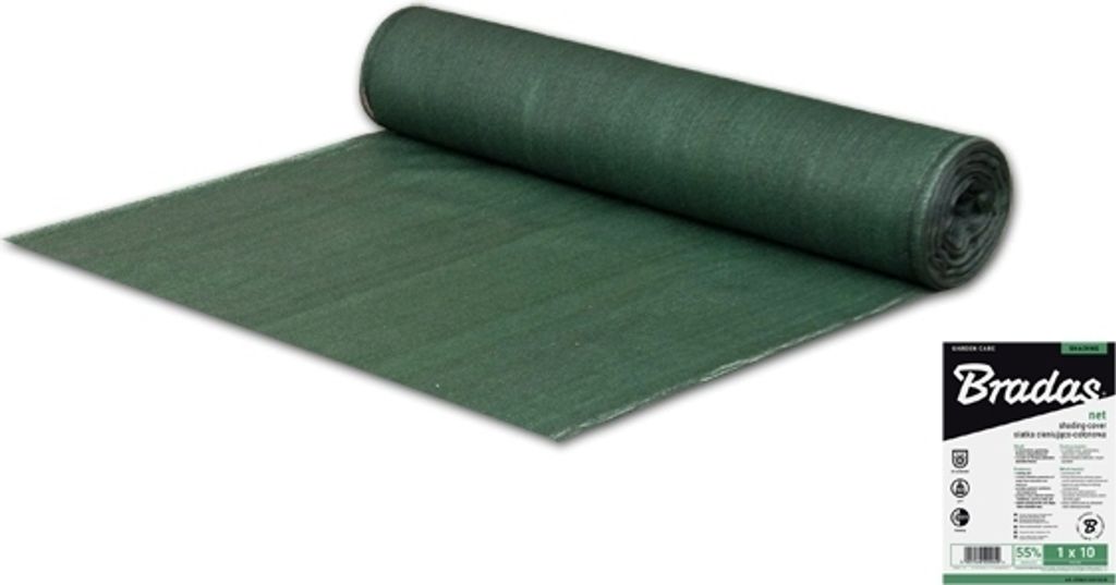 A roll of green fabric is laid out on a white surface, with a packaging label in the bottom right corner.