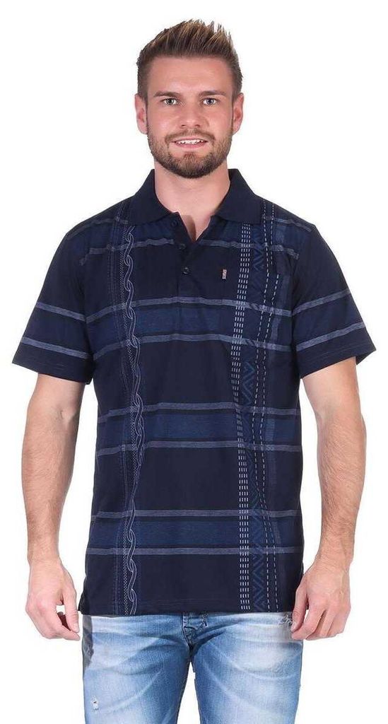 Herren Poloshirt T-shirt Polo-Hemd Kurzarm,  Dunkelblau L Produktbild 