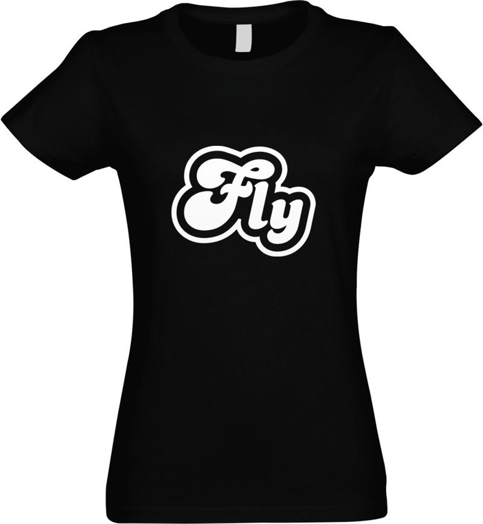 Kiwistar - T-Shirt tailliert - Damen - schwarz - Fly Sein - mit Motiv Bedruckt - Funshirt Design - Sport - Freizeit - Damen - M