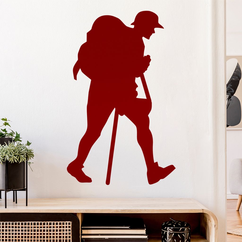 Wandern Trekking Figur Wandtattoo Wandaufkleber Wall Sticker - Dekoration, Küche, Wohnzimmer, Schlafzimmer, Badezimmer