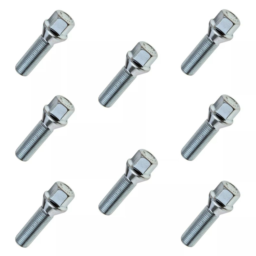 8x Radschraube M14x1.5 , Gewindelänge: 28mm, Kegelbund, SW17
