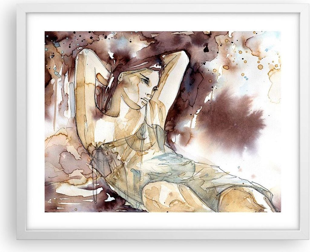 Gerahmtes Poster - Weißer Rahmen - Frau Modell - 50x40 cm - Wand Bild - Wanddeko - Wandbilder - Kunstposter - Wandposter - Bilderrahmen - Bilder -...