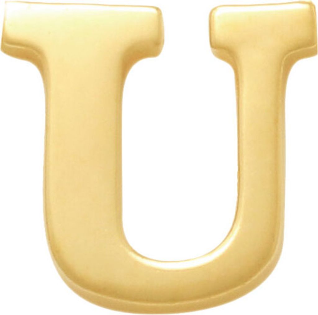 Neu Bling 9NBG-902U Gold Letter Earstud U - 1/2 Paar - 14 Karat - 3.5x3.3mm - Ohrring - Geschenk für sie - Gold