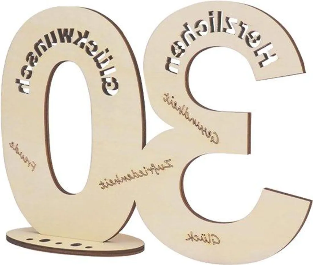 Porte-Billet Bois Anniversaire 30 Ans - Design Personnalisable 20x30cm