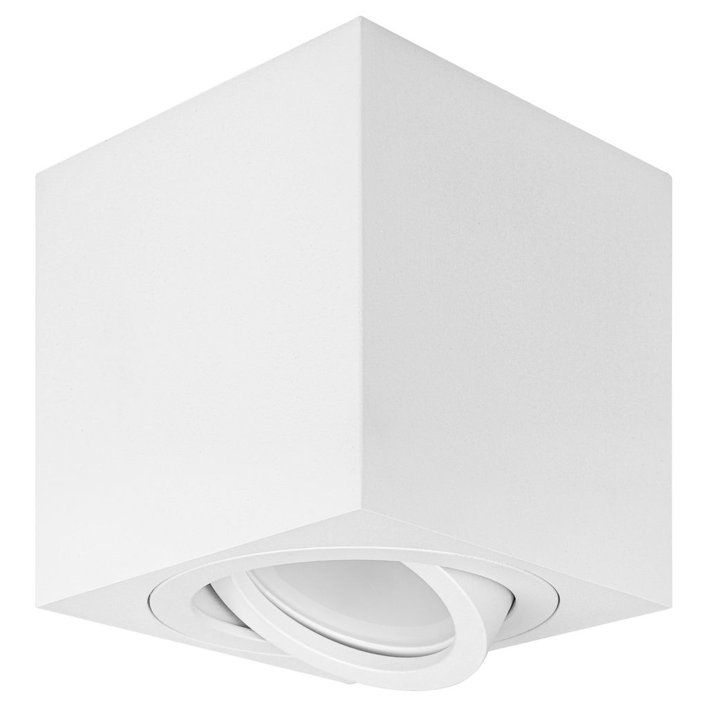 MasterLED Deckenleuchte Aufbauspot Weiß Matt GU10 Quadratisch Schwenkbar Deckenstrahler Deckenlampe Innenbeleuchtung
