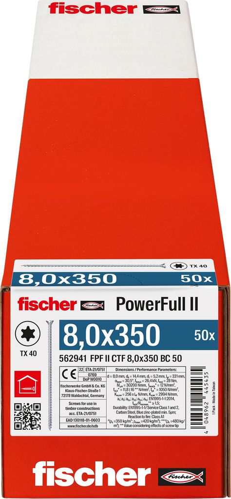 fischer PowerFull II 8,0x350 SK TX VG blvz 50 50 Stk