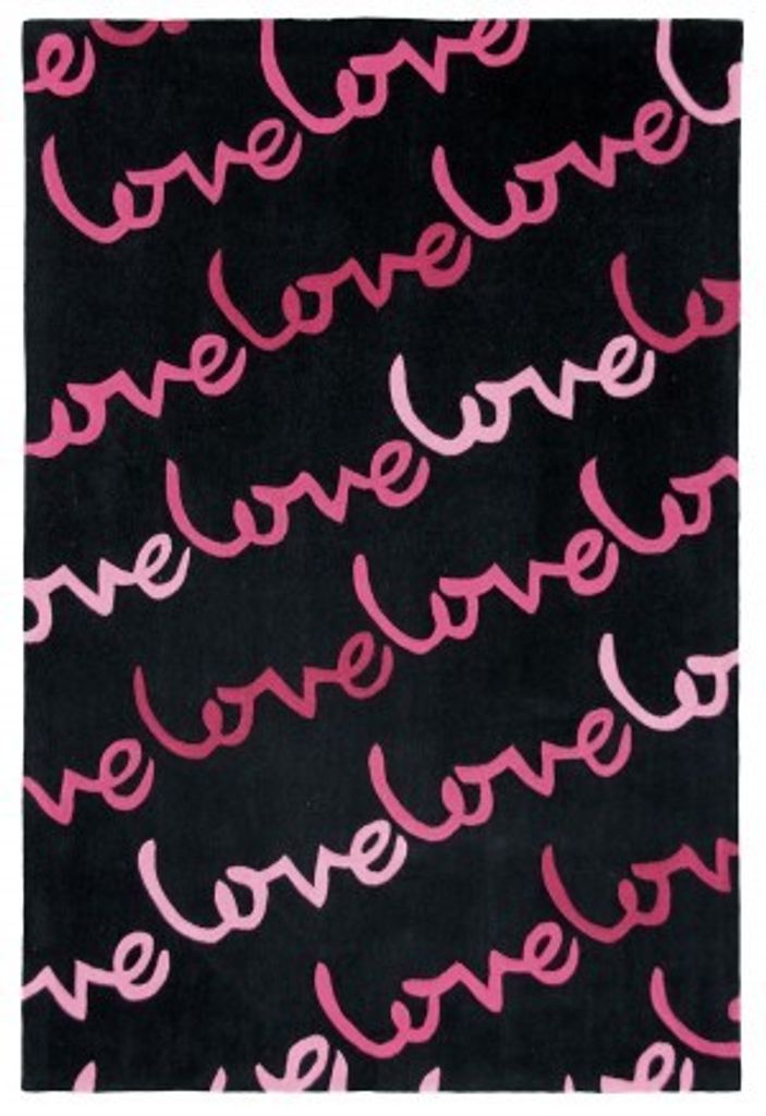 Wissenbach Kinderteppich Love Line 3010 schwarz 80x140 cm