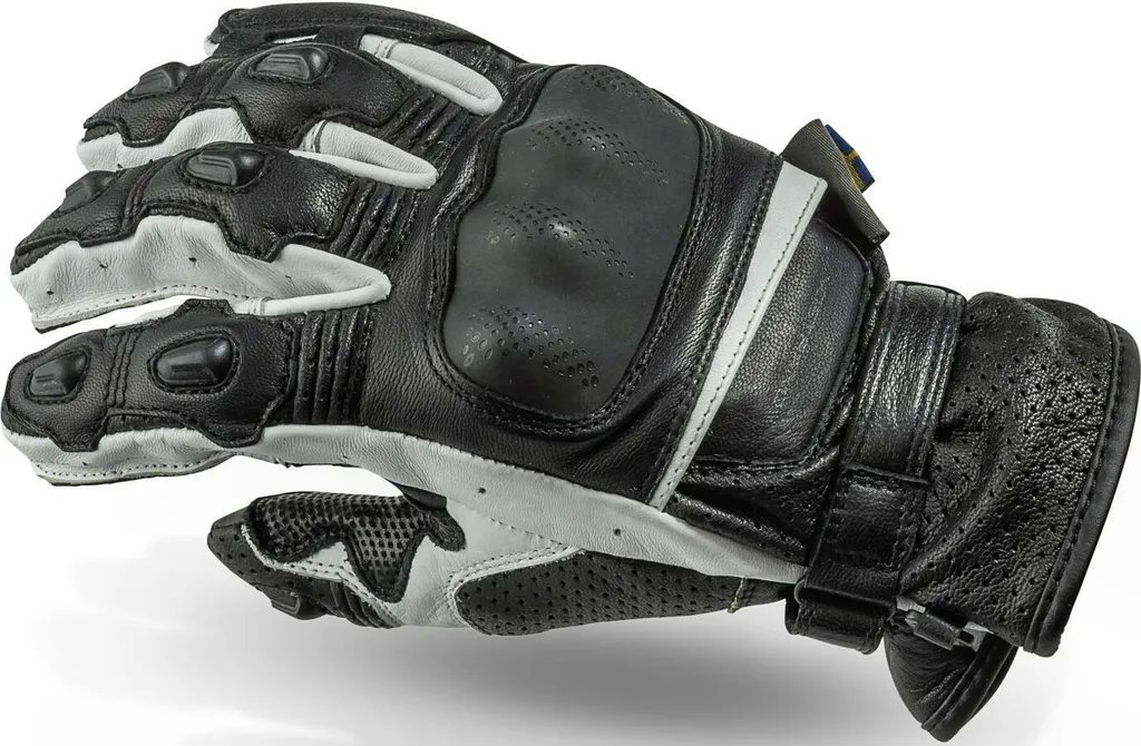 Gants de moto Lindstrands Holen Noir Blanc Taille 6 Protection Homologuée