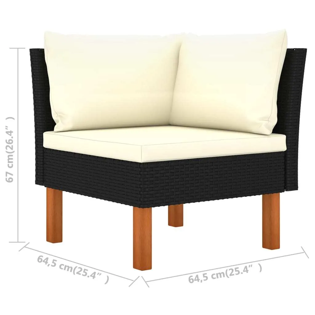 Set 2 Divani Angolari Componibili: Poly Rattan e Legno Eucalipto - 6