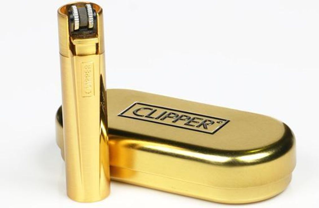 Clipper Metall-Feuerzeug in Goldbox, 3000 Flammen Produktbild 