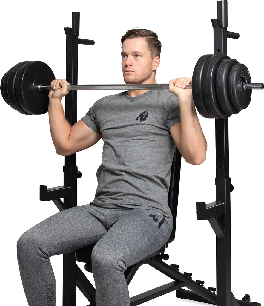 Support de squat ajustable VirtuFit avec poignées de dips intégrées robustes - 12