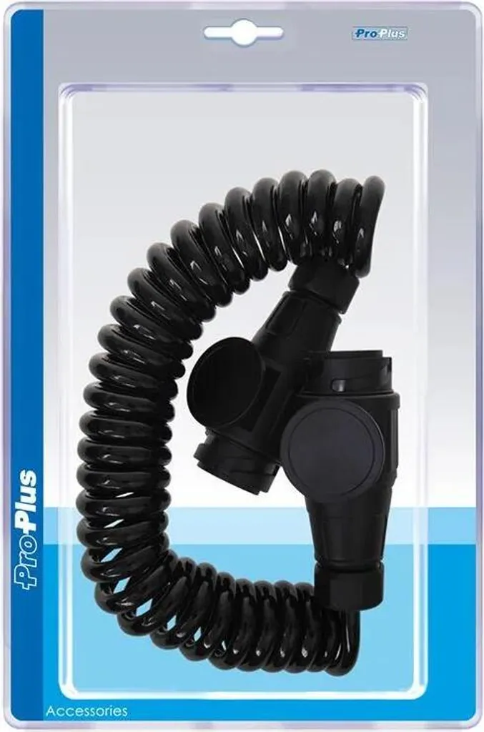 Câble spiralé 3,5m de remorque avec 2 fiches 13 broches PVC robuste