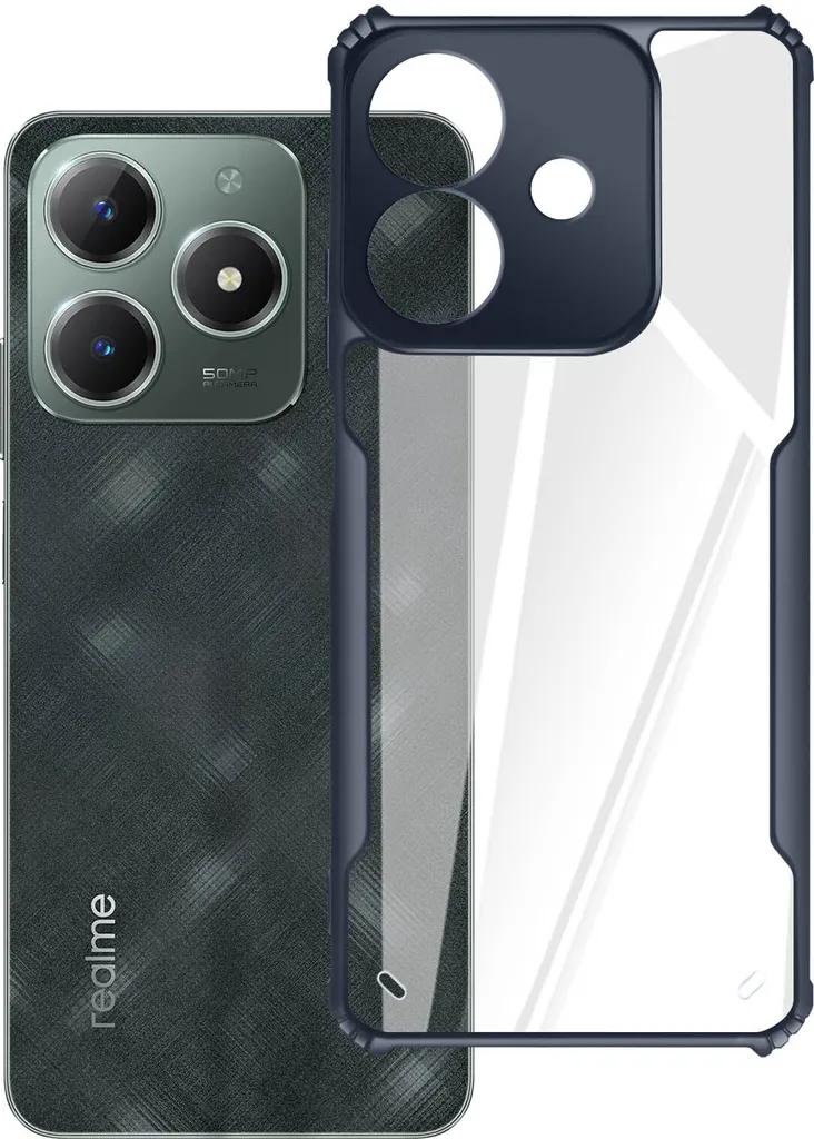 Avizar, cover protettiva antiurto per Realme C61 in silicone, blu scuro