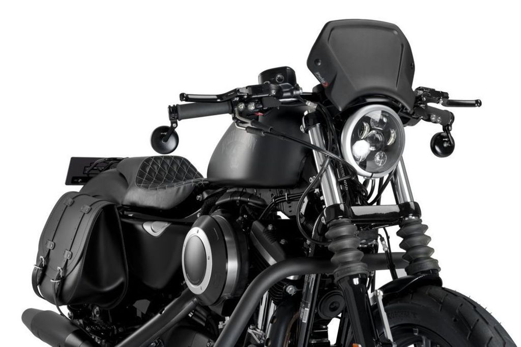 PUIG 1352N ALU Frontplatte passend fuer HARLEY DAVIDSON SPORTSTER 883 IRON XL883N Schwarz