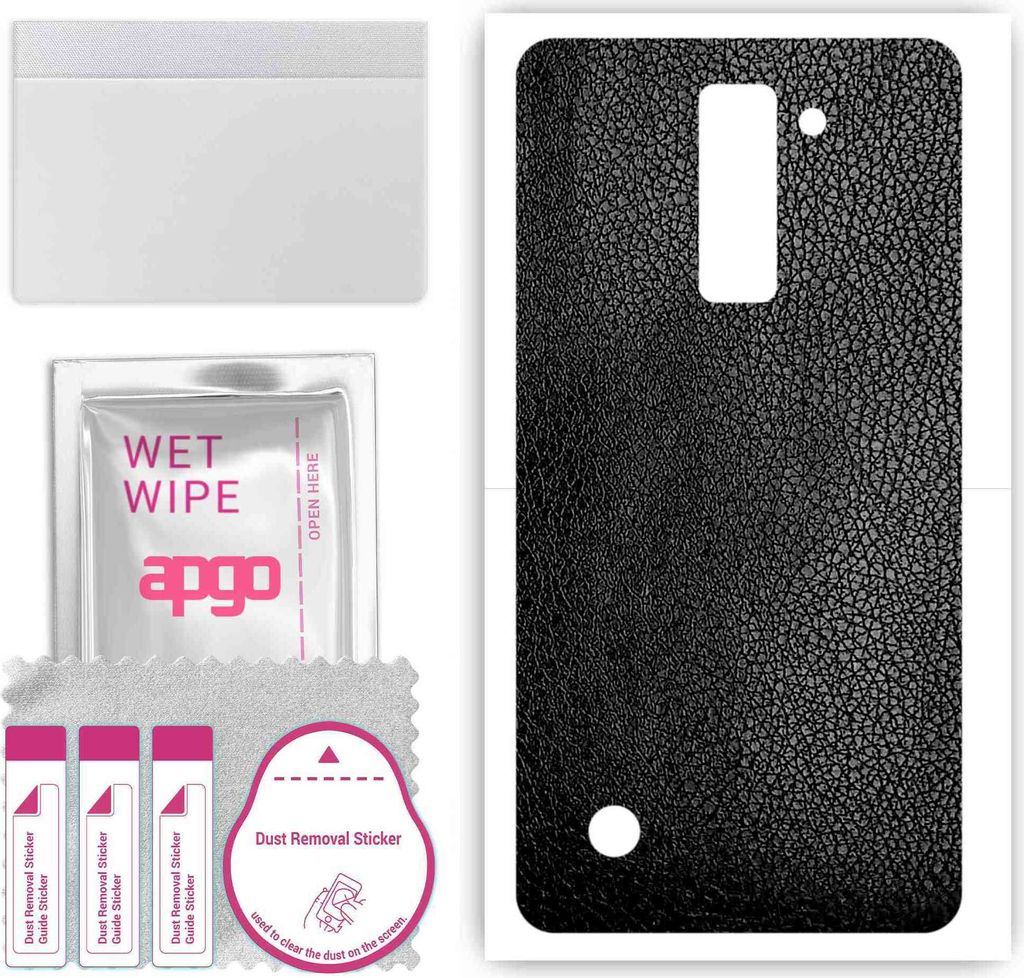 apgo Rückseite Schutzfolie, Skin, kompatibel mit LG Stylus 2 Plus, Hinten Displayschutzfolie aus Vinylfolie, kratzfest, einfache Montage - Schwarz...