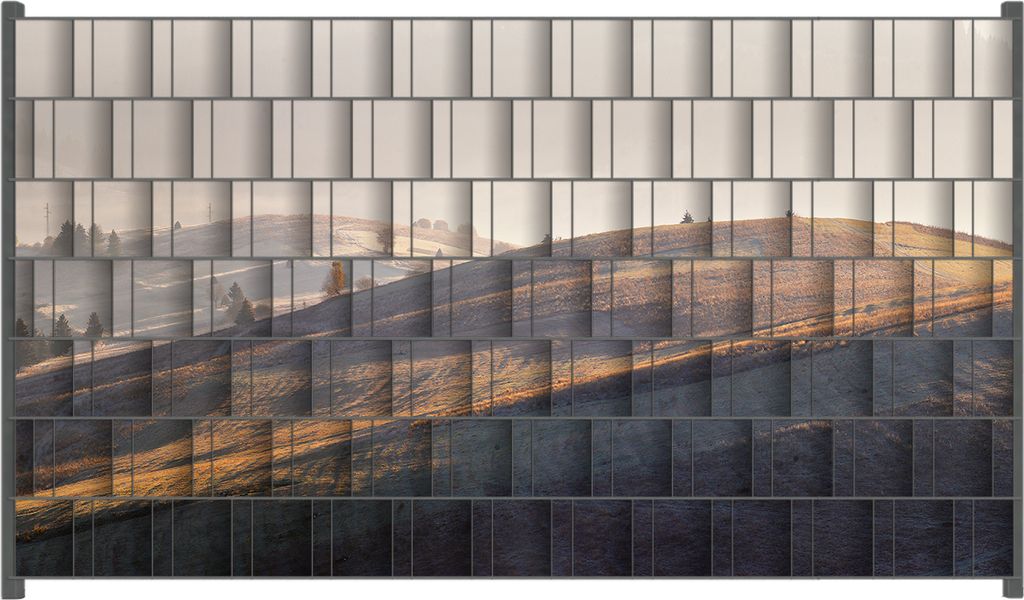 Wallario Zaunsichtschutz mit Motiv Herbstliche Felder bei Sonnenaufgang für Ein- und Doppelstabmatten Zäune in der Größe 250 x 140 cm