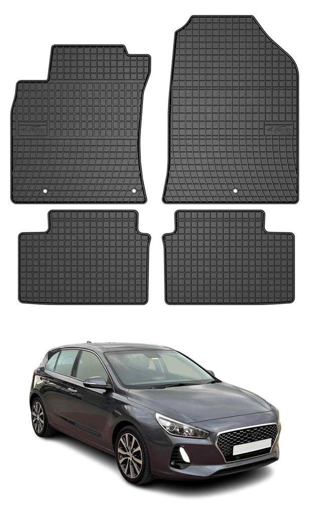 2016-2025 Hyundai i30 podlahové rohože gumové čierne 4 ks Obrázok produktu 