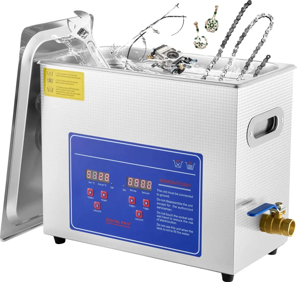 Nettoyeur à ultrasons 6L 800W 220V haute performance pour bijoux et inox